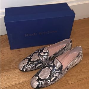 Stuart Weitzman snake skin loafers